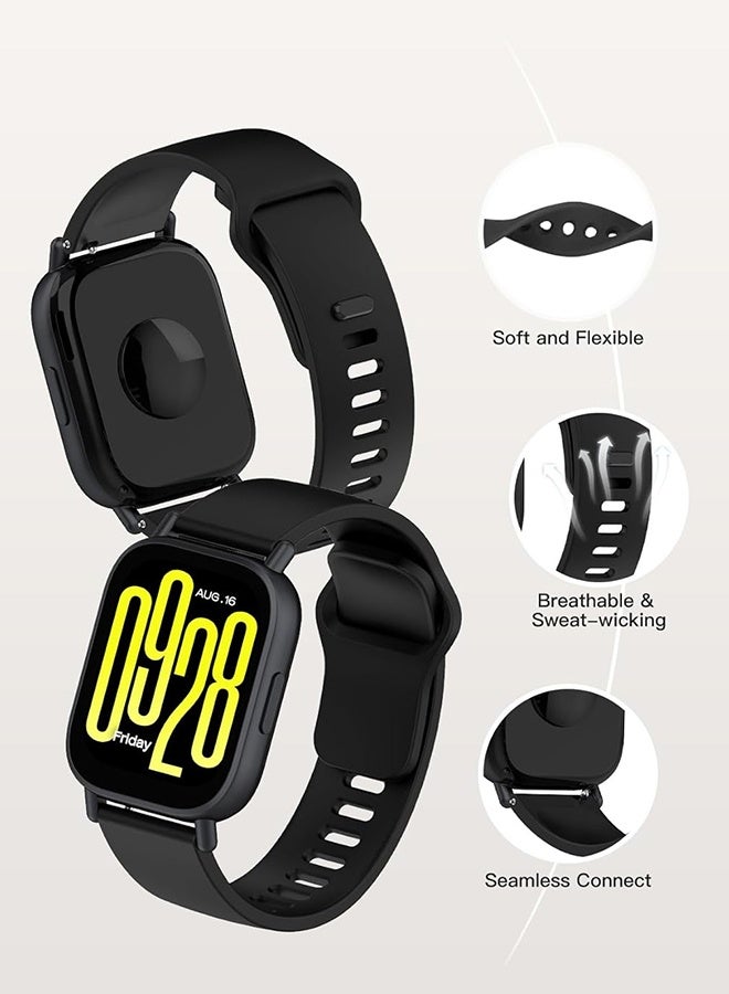 Wffo 3 Pcs Silicone Strap Compatible with Redmi Watch 5 Active/Redmi Watch 5 Lite - Soft Silicone Breathable Strap Sport Band for Men Women (Relaxed Blue/Coconut Gray/Black) - Image 4